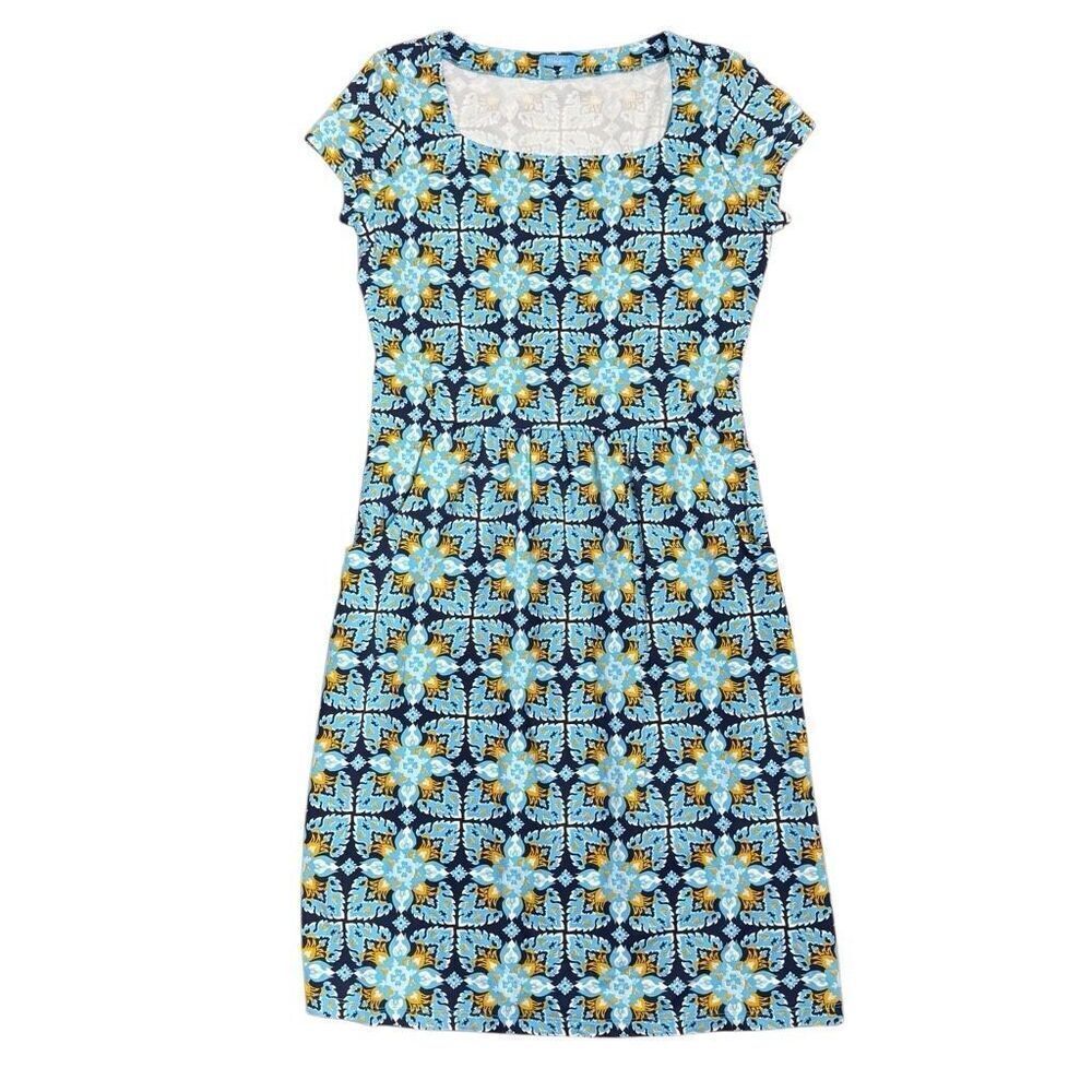 J. McLaughlin Catalina cloth‎ short sleeve geometric print dress Womens Small